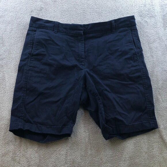 J.Crew Womens Shorts Size 12 Chino Casual Flat Front Summer Classic Navy Blue - Picture 12 of 13